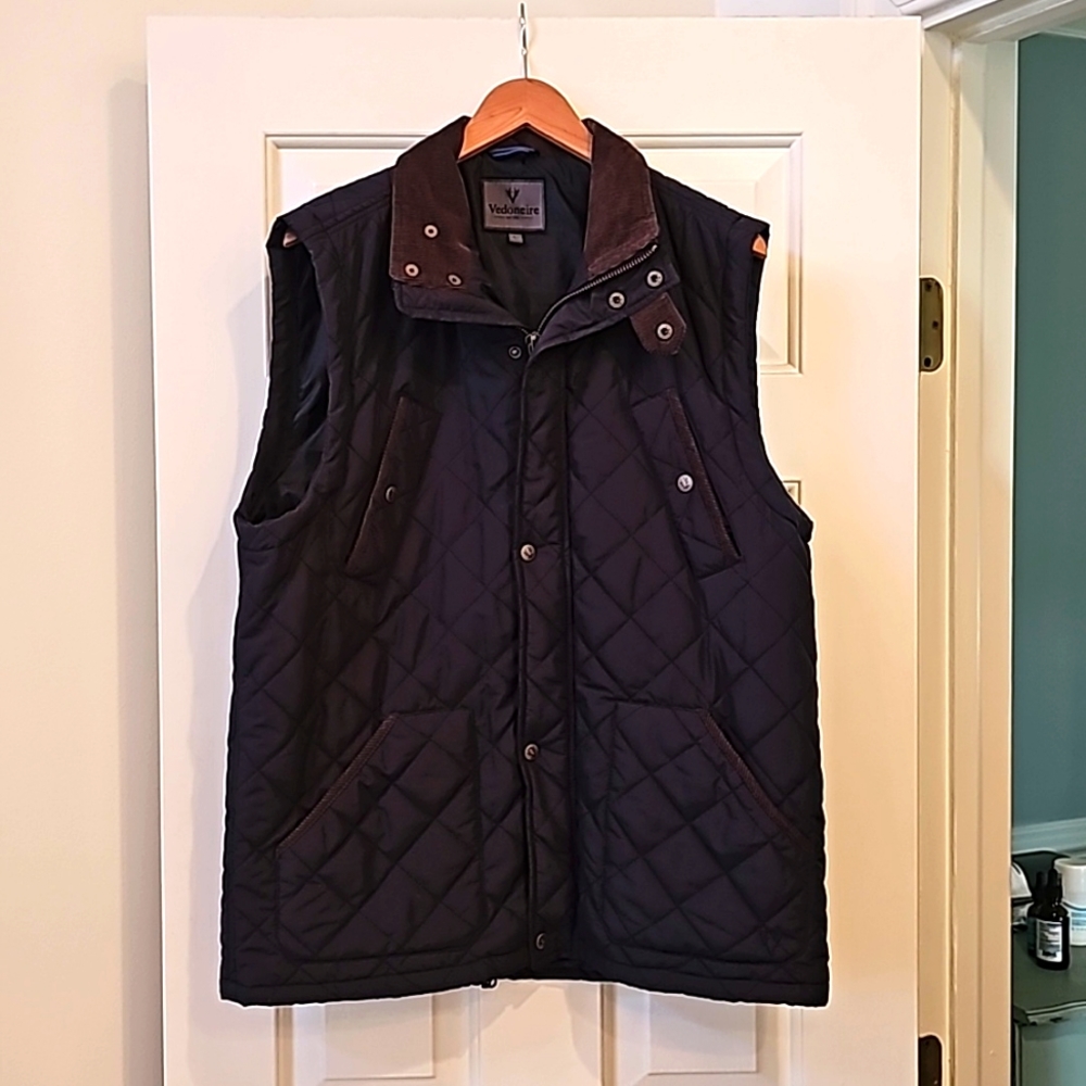 Navy quilted vest